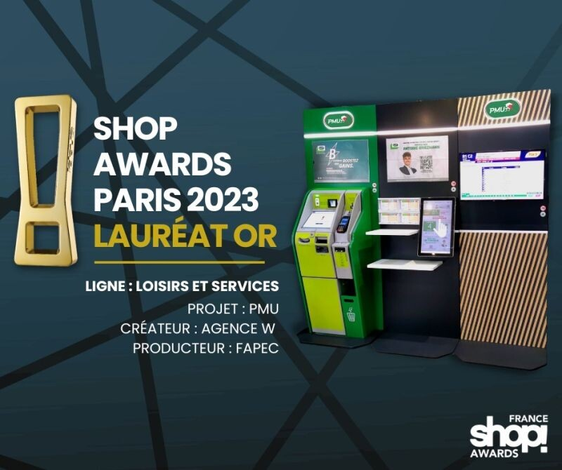 Le nouveau concept de merchandising du PMU primé d’un Award d’Or lors des SHOP ! AWARDS PARIS